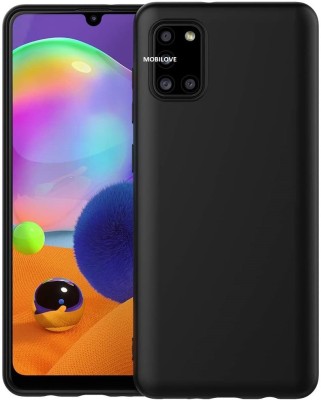 MOBILOVE Back Cover for Samsung Galaxy A31 | Shockproof Slim Matte Liquid Soft Silicone TPU Back Case Cover(Black, Camera Bump Protector, Silicon, Pack of: 1)