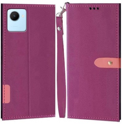 YAYAVAR Flip Cover for Realme C30, Realme C30s, Realme Narzo 50i Prime(Pink, Grip Case, Pack of: 1)