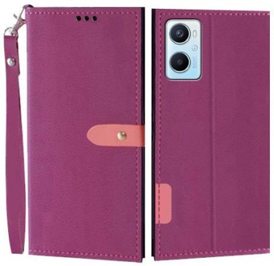 Wynhard Flip Cover for OPPO A96(Pink, Grip Case, Pack of: 1)