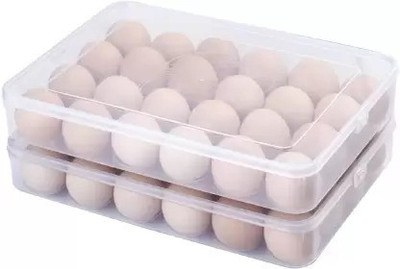 Shopping & Mart Plastic Egg Container  - 2 dozen(Pack of 2, Clear)