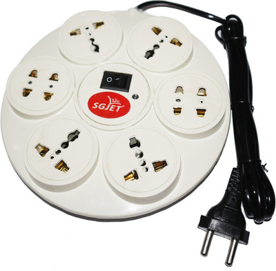 SGJET 8 Socket 1 Switch Round 6 A Three Pin Socket