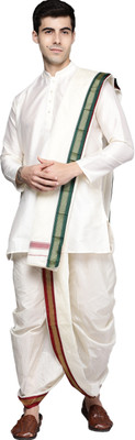 MANYAVAR Men Kurta Dhoti Dupatta Set