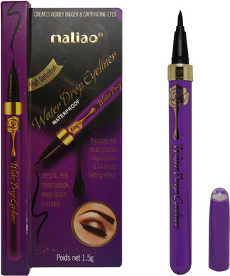 maliao Water Drop Eyeliner 24 Hours Long Lasting Water Proof Black 1.5 g(Black)