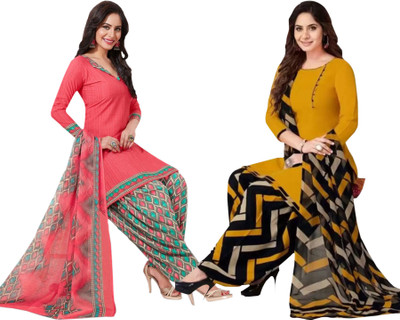 RENSILAFAB Crepe Printed Kurta & Patiyala Material
