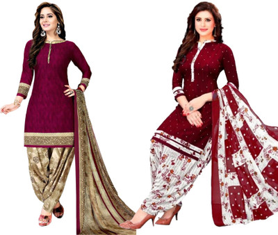 RENSILAFAB Crepe Printed Kurta & Patiyala Material