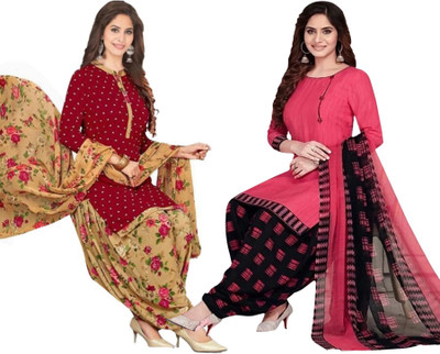 RENSILAFAB Crepe Printed Kurta & Patiyala Material
