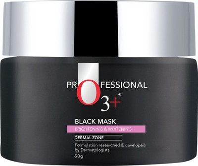 O3+ Black Activated Charcoal Face Mask Instant Brightening Effect Paraben Free 50 gm(50 g)
