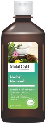 AXIOM Mukti Gold Herbal Hair Wash |Ayurvedic Shampoo for Growth, Controlling Dandruff(400 ml)