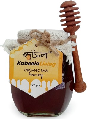 kabeela living HONEY - PURE RAW FOREST UNPROCESSED HONEY WITH WOODEN HONEY DIPPER 500 GRAMS(0.5 kg)