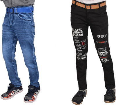 CODE7COLLECTION Regular Boys Multicolor Jeans(Pack of 2)