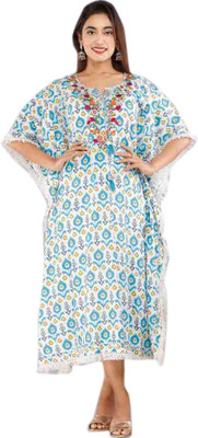 CHANDRAWAT Printed Rayon Crepe Blend Women Kaftan