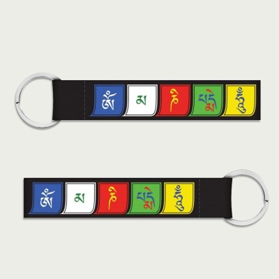 Blue Aura Combo of buddhist mantra flag keychain Key Chain