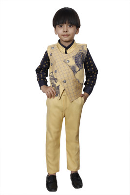 VALUE CREATION Boys Party(Festive) Shirt Trouser(Yellow)