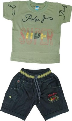 FASHION BOY Baby Boys Casual T-shirt Shorts(GREEN)