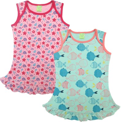 Clothe Funn Baby Girls Calf Length Casual Dress(Multicolor, Sleeveless)