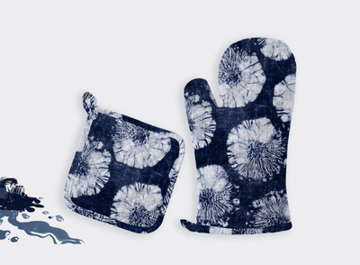 OASIS Blue Cotton Kitchen Linen Set(Pack of 2)