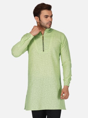 Freestyle fashion Men Solid Straight Kurta(Light Green)