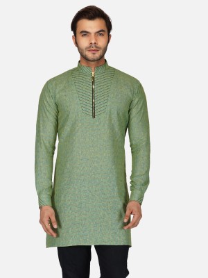 Freestyle fashion Men Solid Straight Kurta(Green)