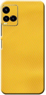 BugguSkin Yellow Carbon Fibre Vivo Y33 S Back skin Guard, Vivo Y33 S Mobile Skin(Ultra Yellow Carbon Fibre Skin With Matte Finish, Matte Skin (Back+Side+Camera))