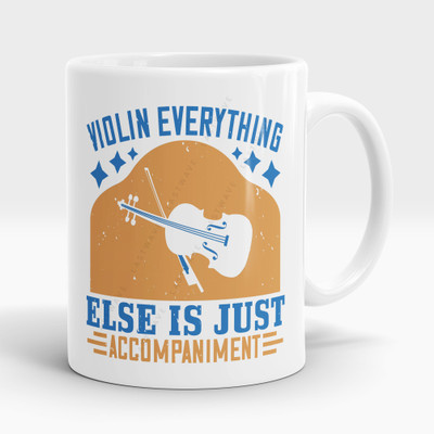 LASTWAVE violin everything else is just accompaniment, Violin Design Graphic Coffee Ceramic Coffee Mug(325 ml)