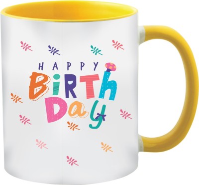 Only Owl Happy Birthday Printed Coffee YLWOWLHB0020 Ceramic Coffee Mug(325 ml)