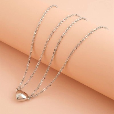 Deal Nut magnetic heart necklace set Stainless Steel Locket