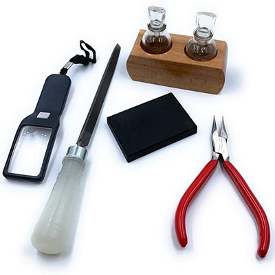HOUF Gold Testing Premium Kit with Magnifier & Plier for Checking of Gold Purity Power & Hand Tool Kit(5 Tools)