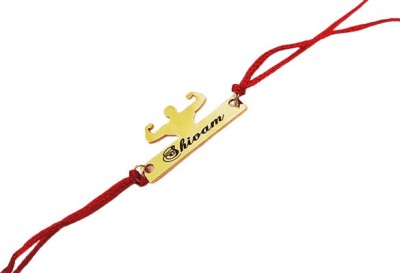 Offside Thread Strong Arms Rakhi With Name (Whatsapp/Email for Customisation) Gold Finish Rakhi  Set(Rakhi)