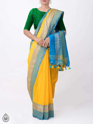 Pronab Printed Handloom Pure Cotton Saree(Multicolor)