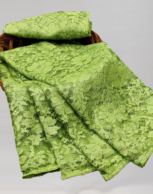 SIRIL Embellished, Dyed Bollywood Net Saree(Green)