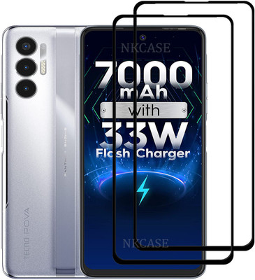 NKCASE Edge To Edge Tempered Glass for Tecno Pova 3(Pack of 2)