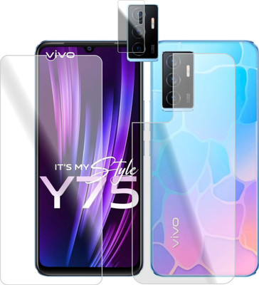 Olonga Front and Back Tempered Glass for VIVO Y75, VIVO V23E(Pack of 2)
