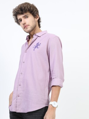 KETCH Men Printed Casual Purple Shirt