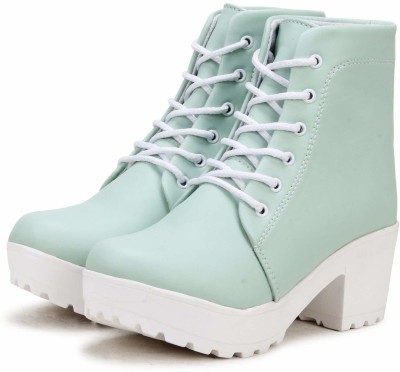 Ishransh Ishransh High Anke Casual Chukka Boots For Women ( 801 ) Boots For Women(Green , 4)