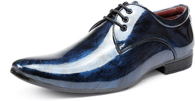 Aaeshu Aaeshu Men's And Boys comforable walk shining casual wedding shoe Lace Up For Men(Blue , 6)