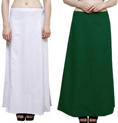 WHITE-BOTTLE GREEN Pure Cotton Petticoat(Medium)
