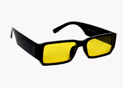 UZAK Rectangular Sunglasses(For Men & Women, Yellow)