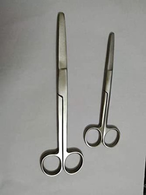 ARINEO Sharp Blunt Straight 6 inch and 8 inch set of 2 Straight Operating Scissors(Blunt/Sharp Blades)