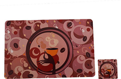 DPA Collection Rectangular Pack of 6 Table Placemat(Brown, PVC)
