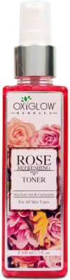 OXYGLOW Rose Skin Toner with rose petal water, mint,glycerine and aloe vera Men & Women(100 ml)