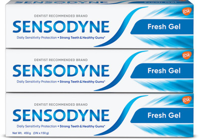 SENSODYNE Fresh Gel Combo| for daily sensitivity protection Toothpaste(450 g, Pack of 3)