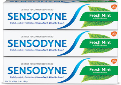 SENSODYNE Fresh Mint Combo,� for daily sensitivity protection Toothpaste(450 g, Pack of 3)