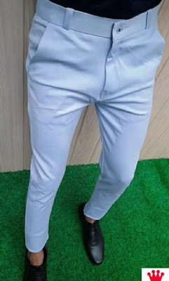 Blends Trendz Regular Fit Men Light Blue Trousers