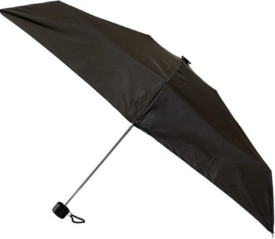 Filfora Round Handle 3 Fold Sun Protection Umbrella Umbrella(Black)