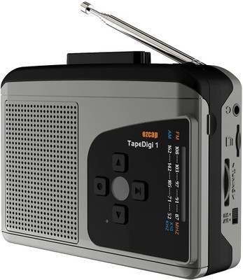 microware Ezcap234 Tape Walkman Cassette Player AM/FM Radio Recorder Sound Capture Card MP3 Player(Grey, 4.5 Display)