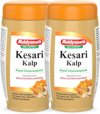 Baidyanath Kesari Kalp Royal Chyawanprash - Enriched with Gold, Silver & Saffron, 1 Kg(Pack of 2, 1 kg)