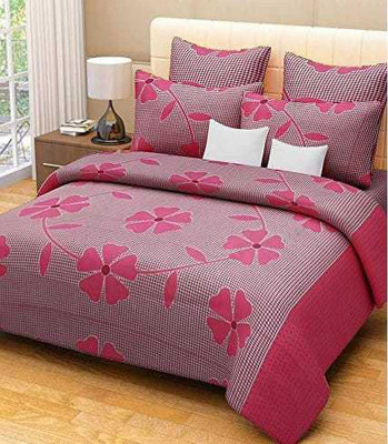VH HUB 155 TC Polycotton King Printed Flat Bedsheet(Pack of 1, Multicolor)