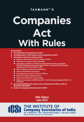 Taxmann's Companies Act with Rules | Pocket Hardbound – Covering amended, updated & annotated text of Companies Act 2013 with 60+ Rules, Circulars & Notifications(Paperback, Taxmann) Taxmann's Companies Act with Rules | Pocket Hardbound – Covering amended, updated & annotated text of Companies Act 2013 with 60+ Rules, Circulars & Notifications(Paperback, Taxmann)