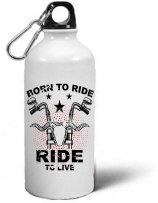 CHARMING Born To Ride Ride To Live Printed Aluminium Sipper Water Bottle 600 ml Sipper(Pack of 1, White, Aluminium)