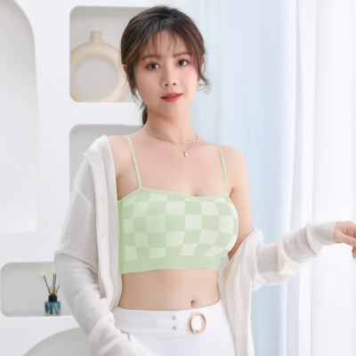Spiaty Women T-Shirt Lightly Padded Bra(Light Green)